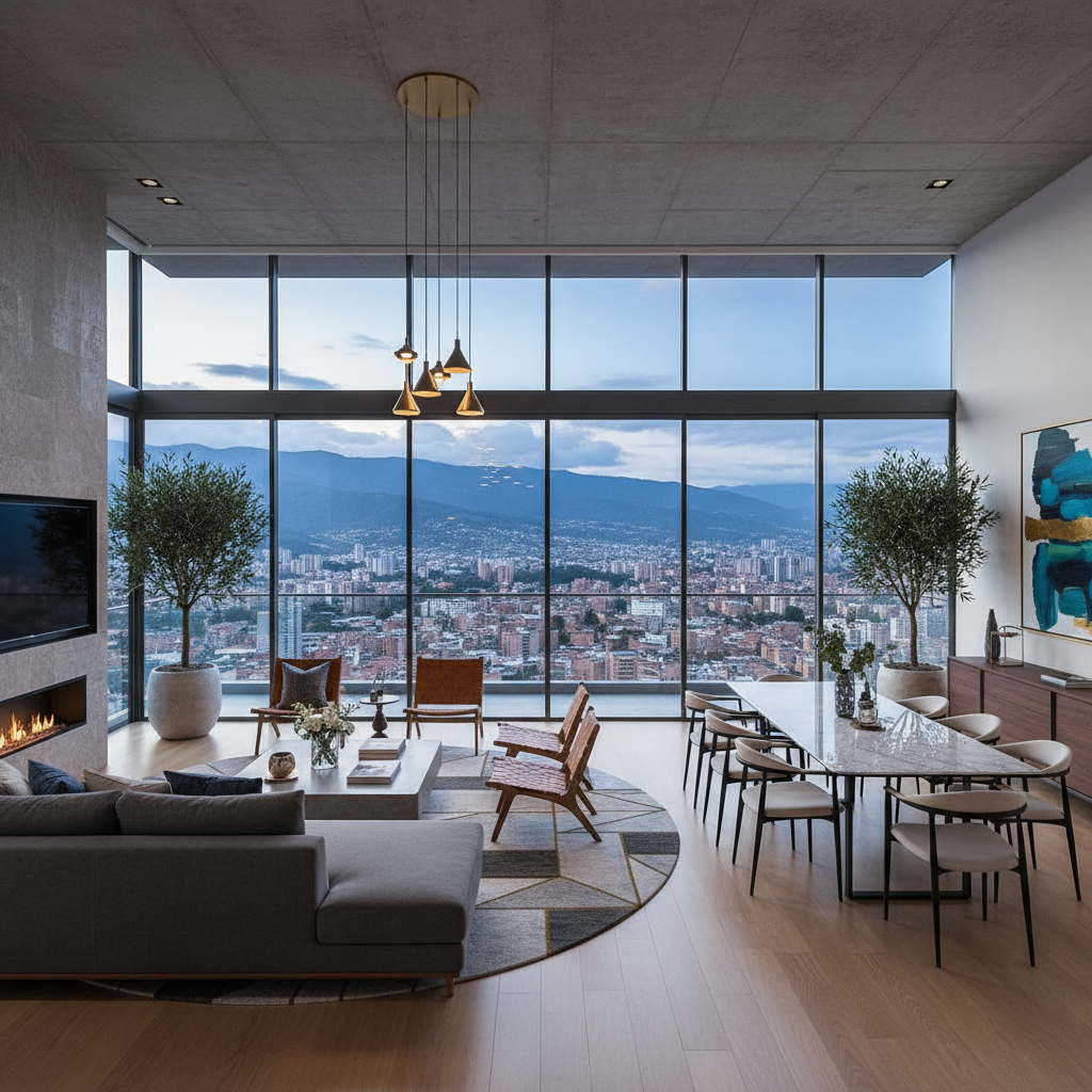 Interior contemporáneo en Bucaramanga, madera cálida y luz natural