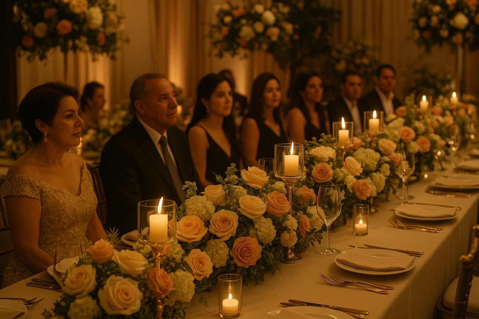 Celebración elegante en Bucaramanga con decoración floral y detalles de protocolo social